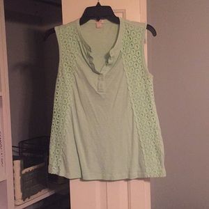 Seafoam Green Tank. Eyelet serial. Jcrew. small.